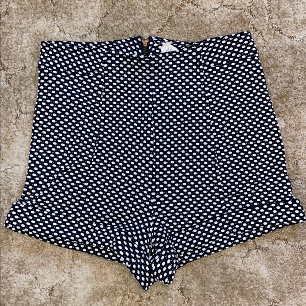 High waisted polka dot shorts